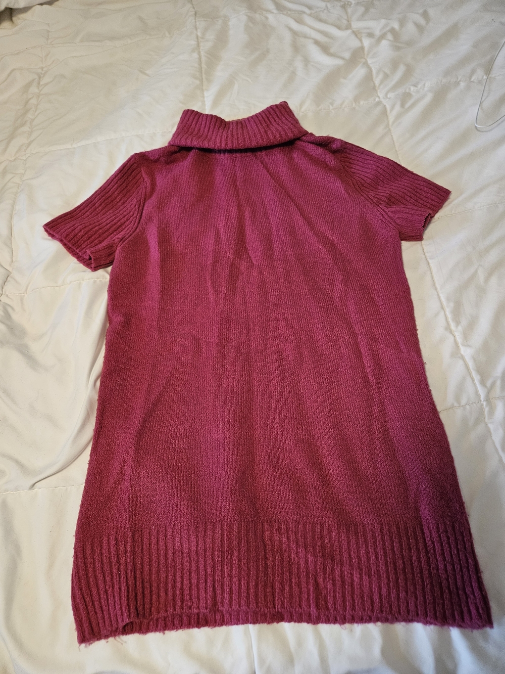 Faded Glory Short-Sleeve Cowl Neck Sweater - Raspberry Pink